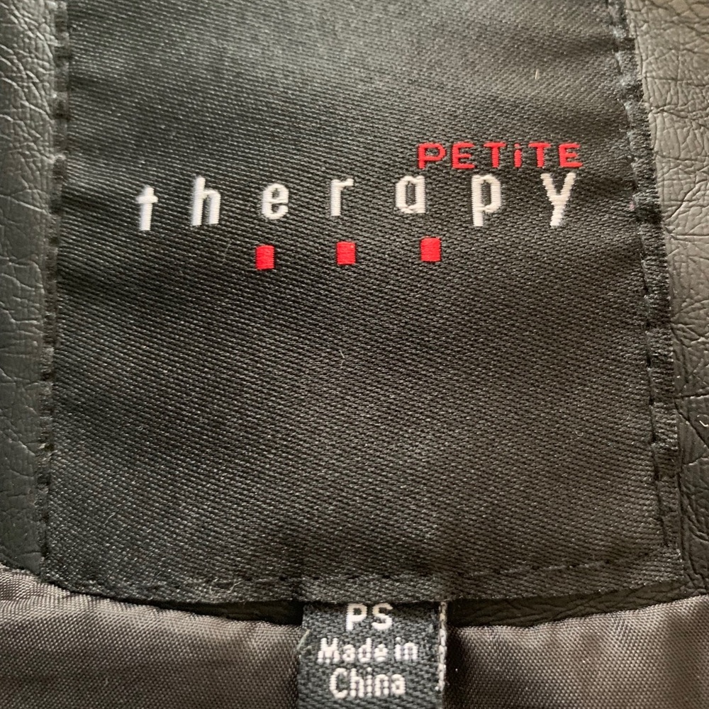 Vegan leather black Motto jacket - Picture 3 of 5